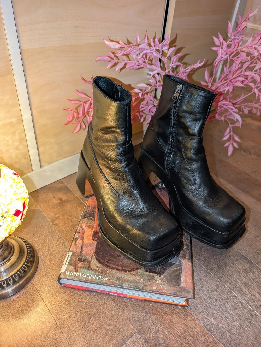 L'intervalle Black Platform Bratz Leather Ankle Boots